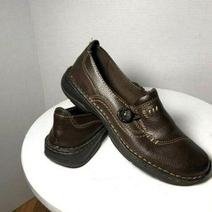 Drexlite Womens Slip On Shoes Brown Leather Orthopedic 7 M
